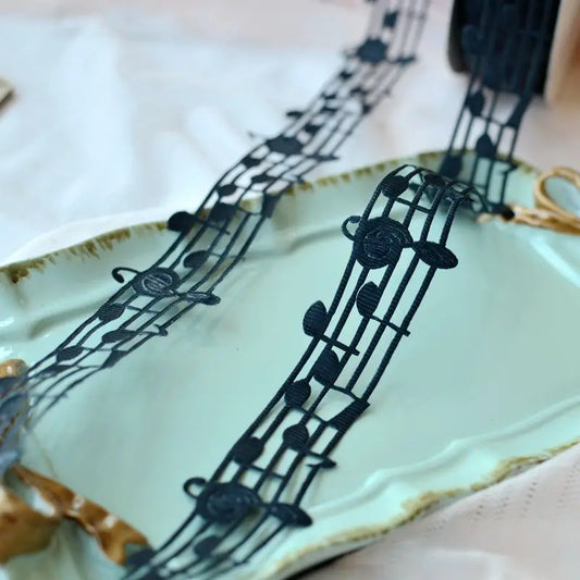 3Y/lot Music Handmade Cotton Ribbon Lace For Christmas Decoration DIY Sewing Fabric 3CM Wide