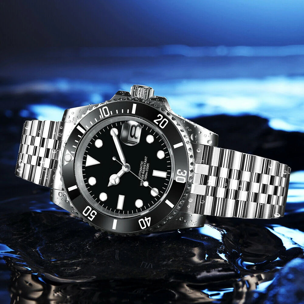 DIY Logo 40MM Dive Watch NH35 Automatic WristWatch 10Bar Waterproof Luminous Sapphire Ceramic bezel dress Watches Men Reloj