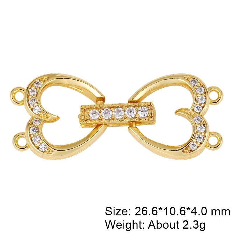 Juya 18K Gold Plated Baroque Pearls Connector Fastener Clasps DIY Jewelry Making Accessories Women Beads Lock Closure Supplies