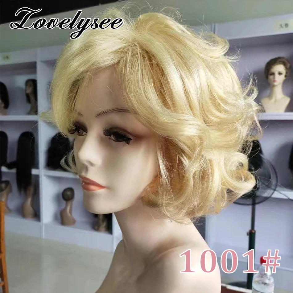 Short Curly Hair Topper Blonde Real Human Hair Toppers 100% Remy Human Hair Toppers Hair For Women Increase Hair Volume