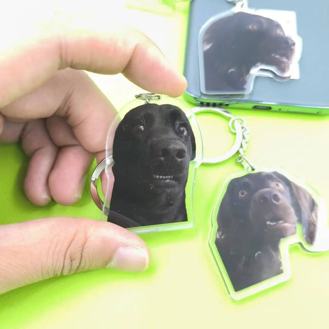 Cute Keychain Dog Meme Keychains Scared Black Dog Meme Confused Dog Gift For Friends Bag Pendant Greyhound Dog Meme