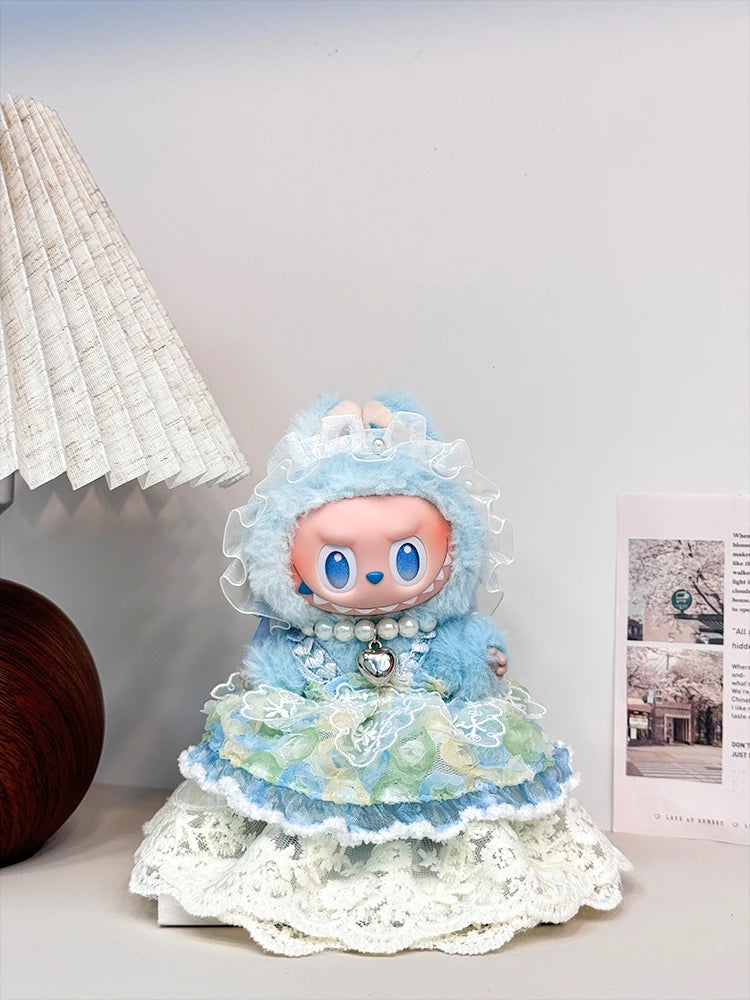 For Labubu Baby Clothes Front High-energy Series Plush Doll Pendant Third Generation Doll Skirt Set Fashion Doll Clothing Gift