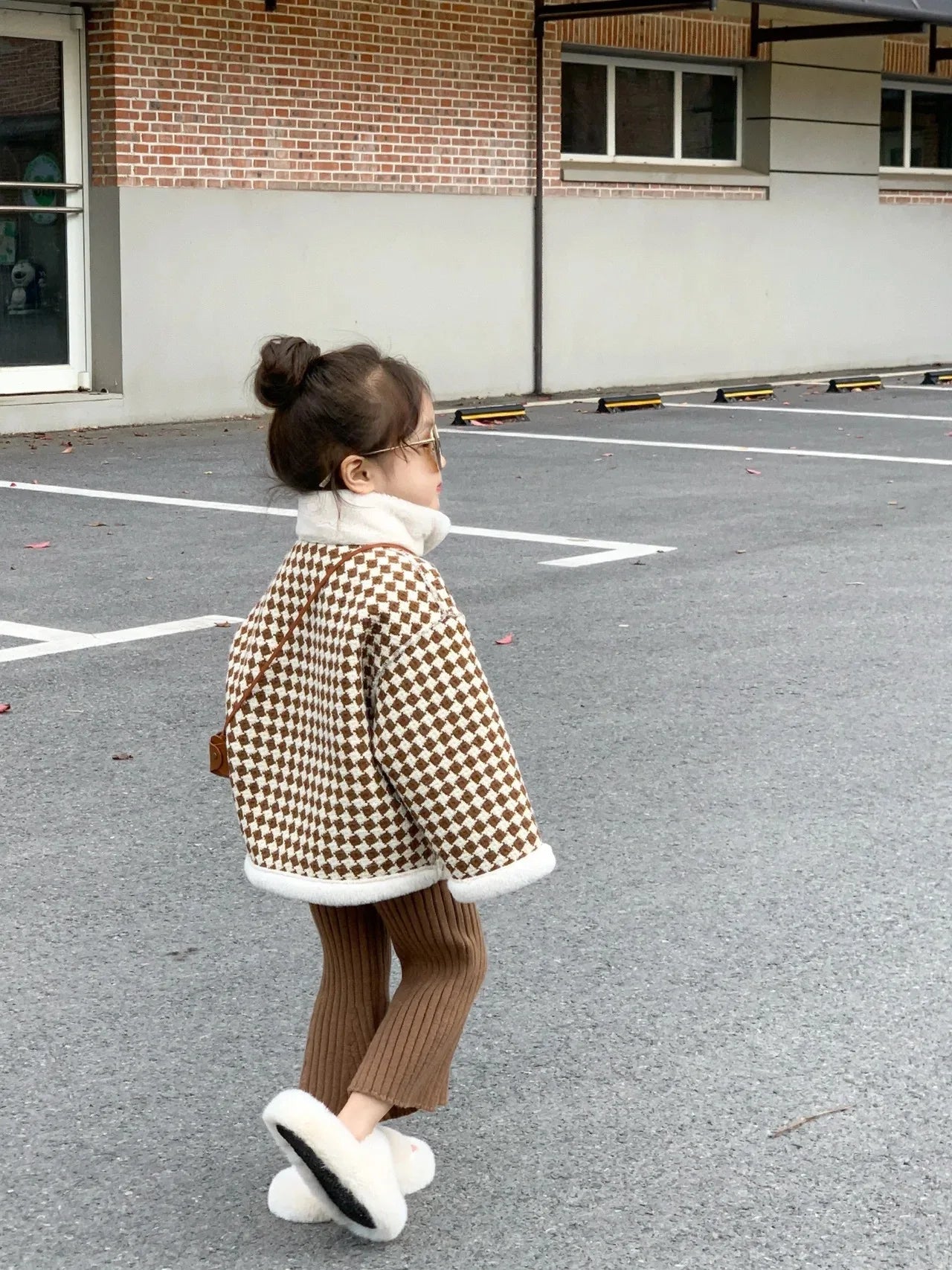 Plaid Fashion Girls Fleece Jacket Thermal Toddler Kids Coat Warm Children's Winter Clothes