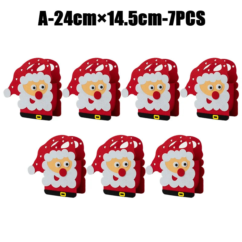 2024 New Christmas gift bag creative felt cloth children's candy gift bag Christmas Eve portable apple bag