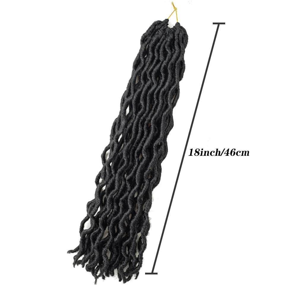 Goddess Faux Locs Crochet Synthetic Hair Soft Curly Dreadlocks Hair Extensions Braiding Hair Ombre Crochet Locs Wholesale Braids