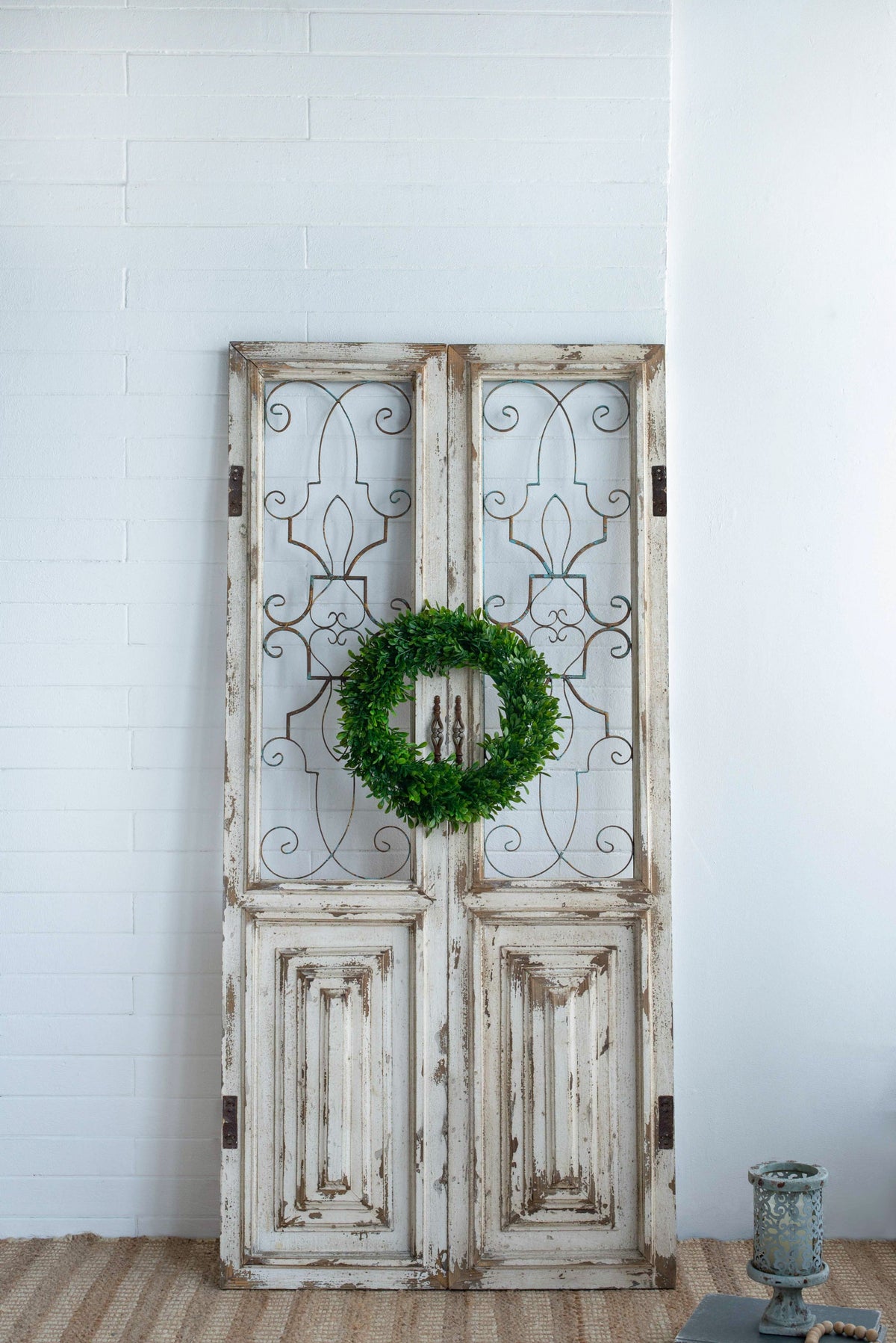 Set of 2 Artificial Greenery Wreaths for Home & Wedding Décor, 16 in