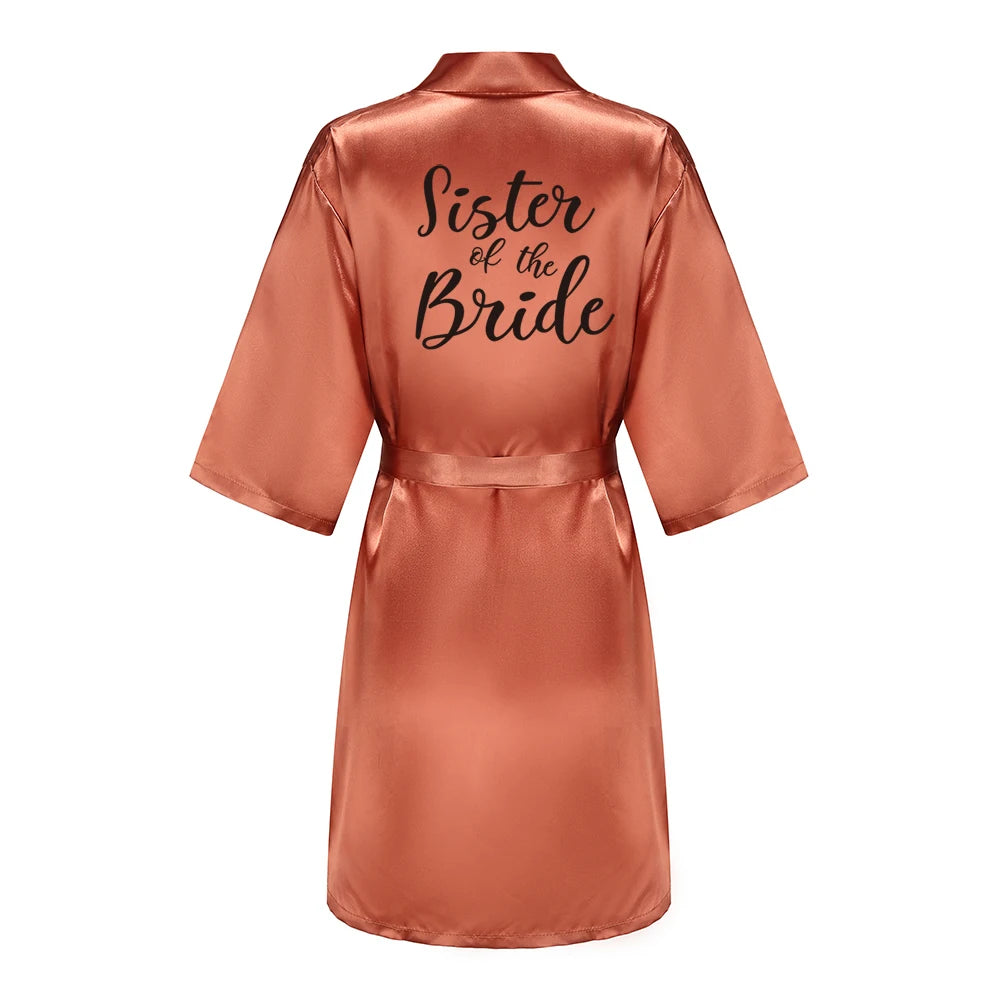 New Caramel Bathrobe Bride Satin Robe Women Getting Married Bride Hen Party Sisters Sqaud Mother Wedding Bridesmaid Robes