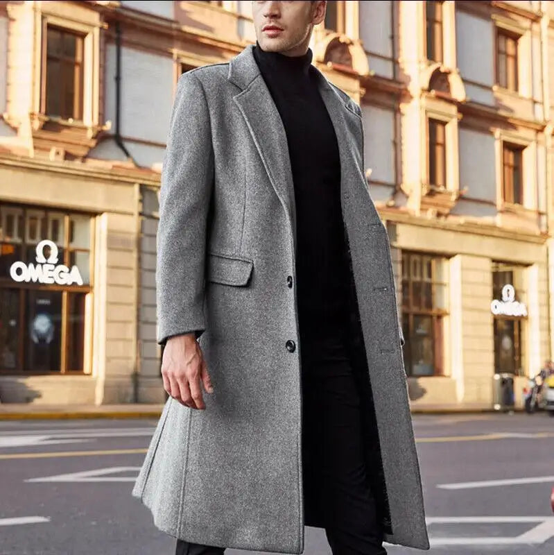 Winter Men Long Coat Casual Fashion Jackets Man Parkas Luxury Outerwear Overcoat Business Windbreaker Streetwear Male Clothes