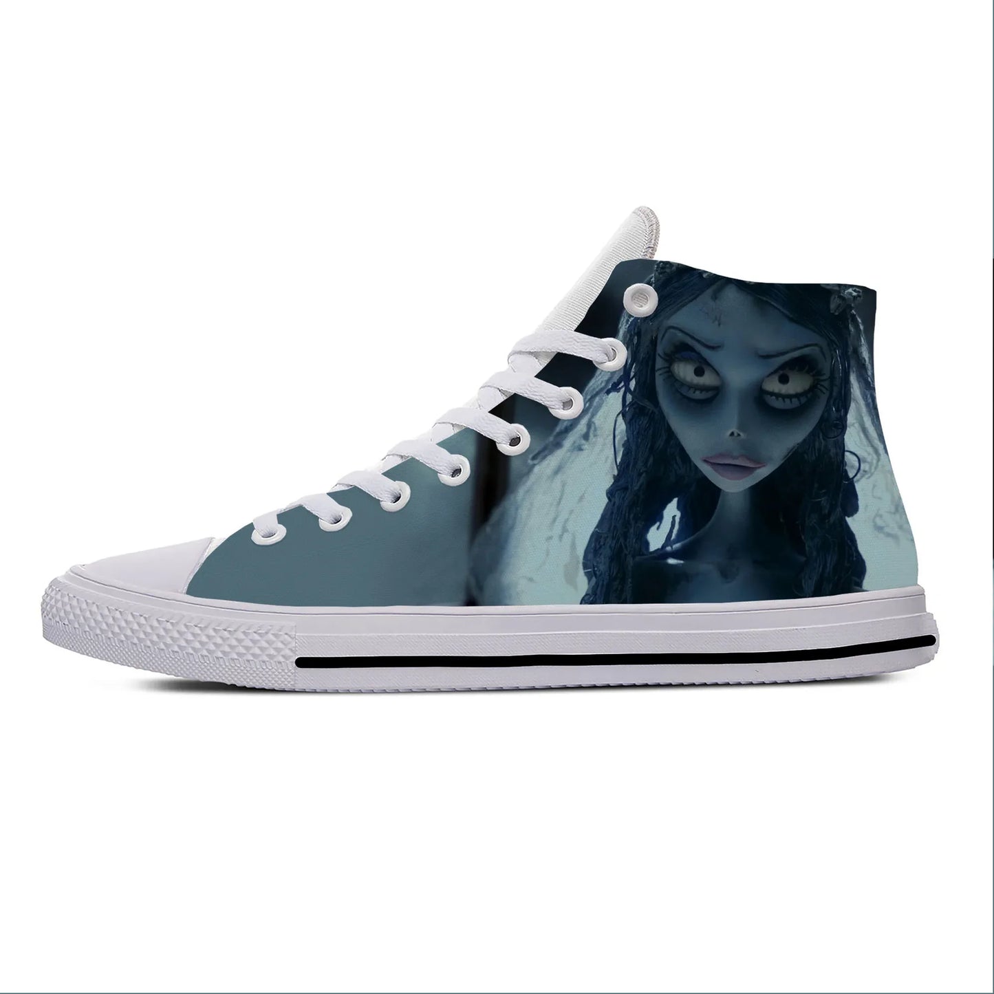 Hot Cool Summer Anime Manga Cartoon Corpse Bride Funny Fashion Casual Cloth Shoes High Top Men Women Sneakers Latest Board Shoes