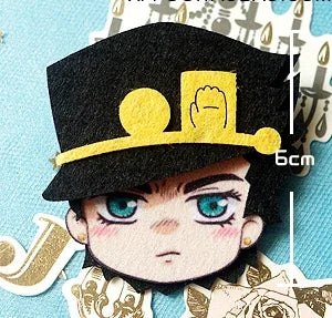 Anime Jojo's Bizarre Adventure Jolyne Kujo Jotaro Cosplay Non-Woven Fabrics Brooch Clips Hair Accessories