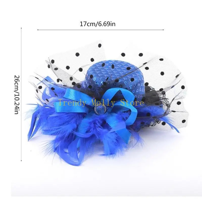 N5KB Top Hat Hair Pin Halloween Bride Taking Photo Ponytail Hair Clip