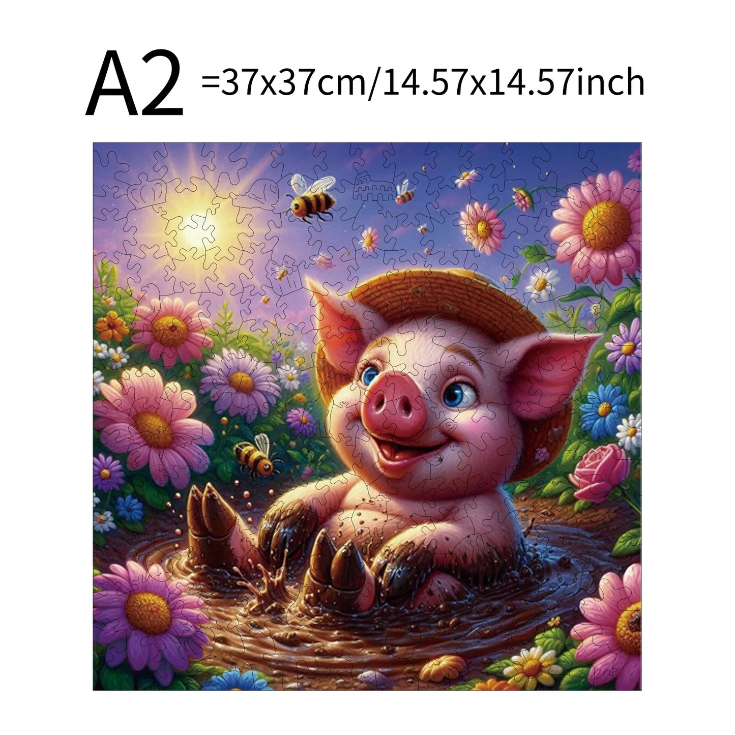 Pig Hippopotamus Animal Puzzles High Quality Jigsaw Puzzle Wooden Puzzle Best Christmas Gift