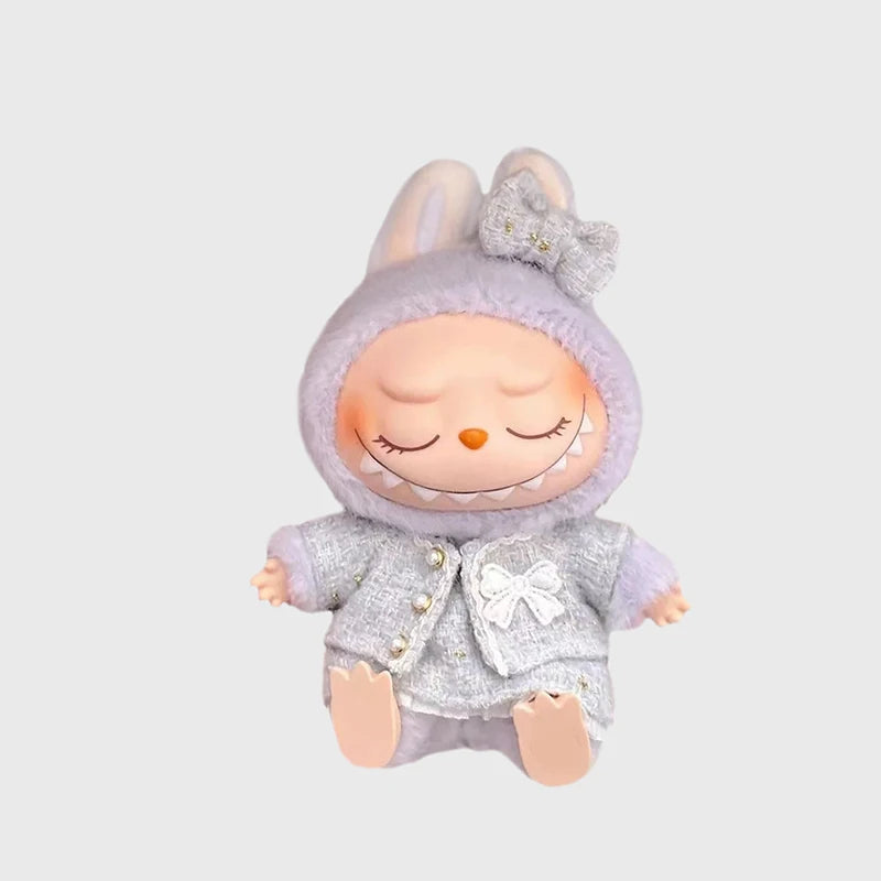 Cute Clothes for 17cm Labubu Doll Fashion V1V2 Idol Clothing DIY Kids Gift Dress for Labubu Cloak Clothes Hair Dolls Accessories