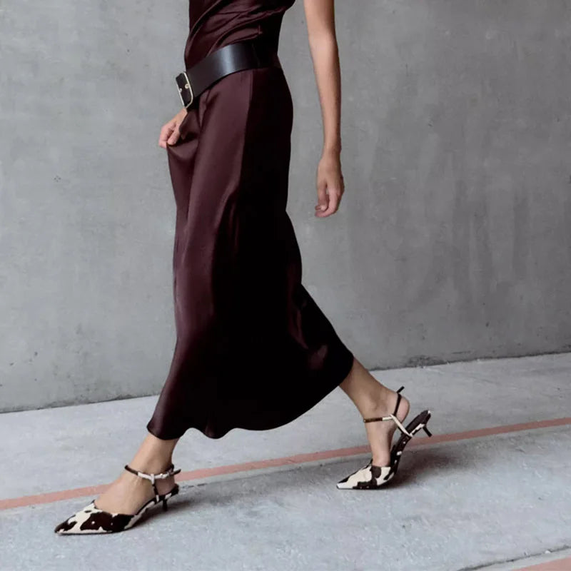 New Summer Horsehair Stiletto High Heels Sandals Women Buckle With Kitten Heel Sandals Dress Shoes Women Sandalias Female