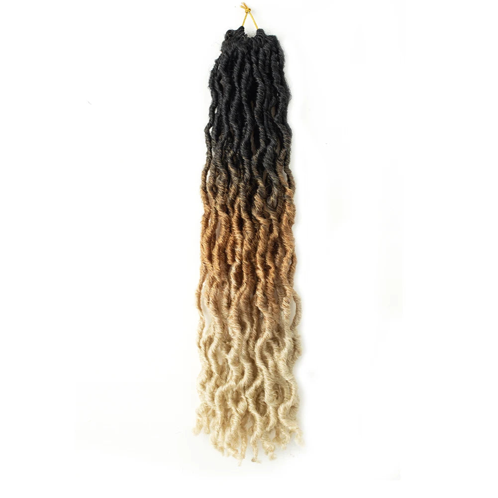 Goddess Faux Locs Crochet Synthetic Hair Soft Curly Dreadlocks Hair Extensions Braiding Hair Ombre Crochet Locs Wholesale Braids
