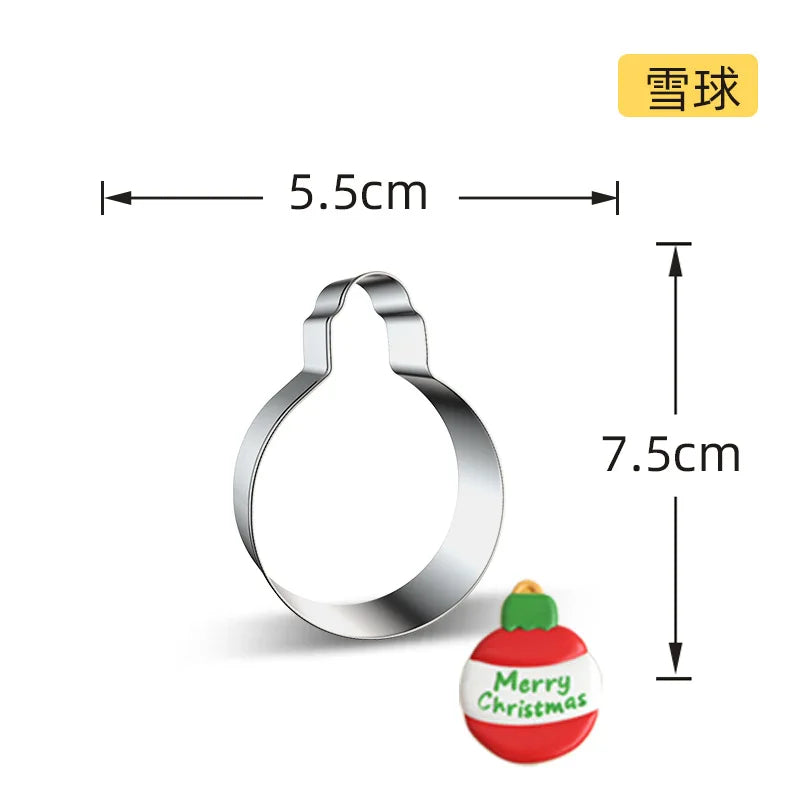 Christmas Cookie Cutter Stainless Steel Biscuit Mold Baking Tool Christmas Theme Snowflake Santa Claus Cake Biscuit Mould M542