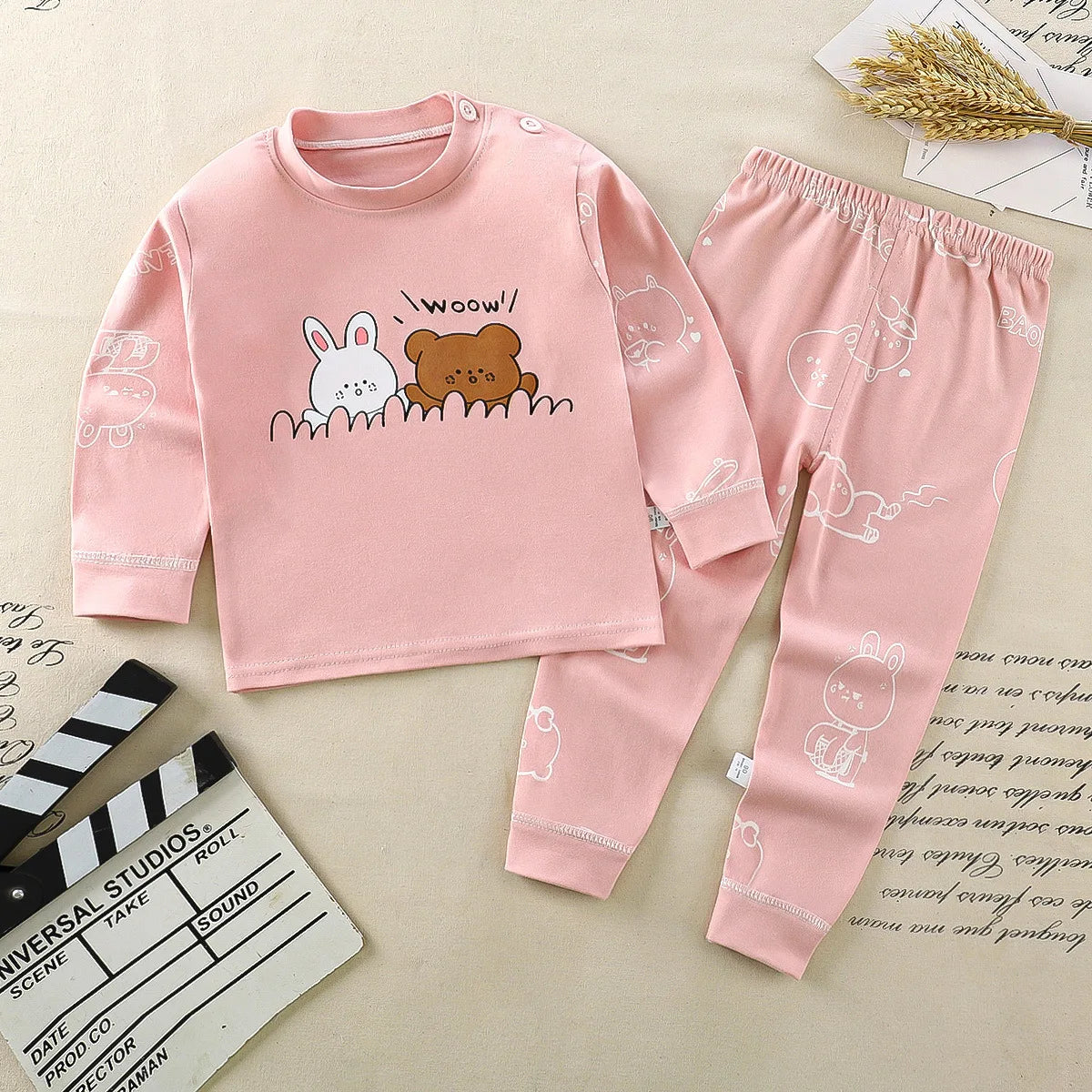 Children Underwear Set Boys Cotton Pajamas Girls Baby Autumn Clothes Long Sleepwear Cotton Kids Home Clothes Children's Clothing