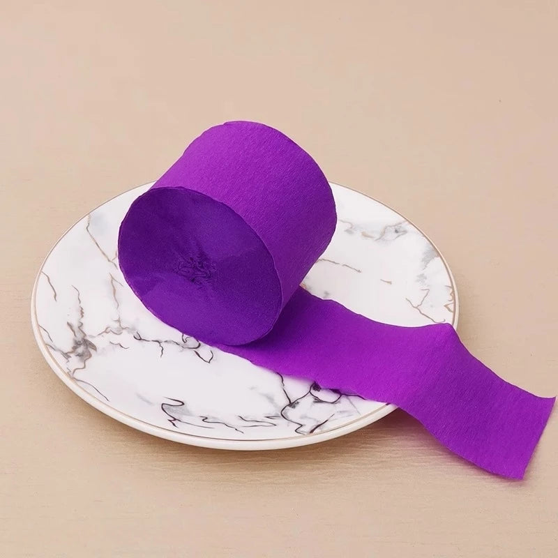 25m/Roll 4.5cm Crepe Paper Streamers Tissue Paper Roll For Flower Crafts Making Birthday Wedding Party Backdrop DIY Decoration