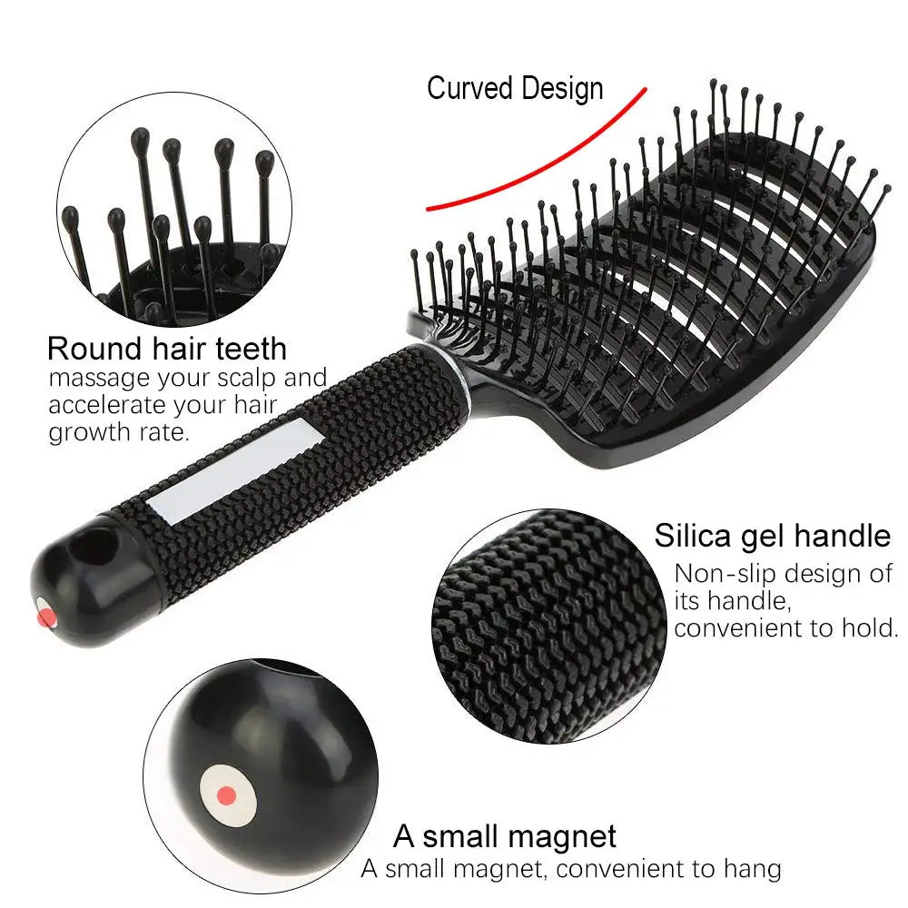 Detangling Hair Brush Bristle&Nylon Women Wet Massage Comb Curly Hairdressing Salon Styling Tools Special for real hair wigs