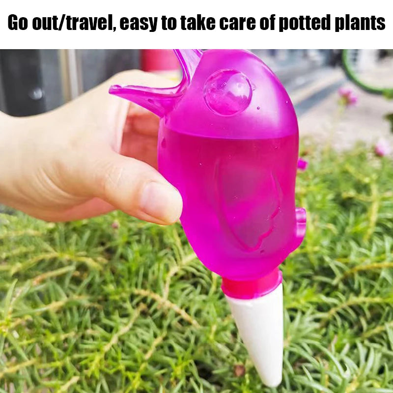 High quality automatic flower waterer plant waterer self watering water balloon bird shaped hand blown plastic