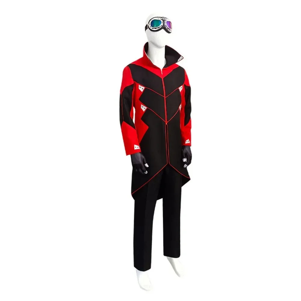 New Adult Eggman Costume Cosplay Jacket Coat Gloves Glasses for Men Sonic 2 Doctor Robotnik Halloween Party Carnival Outfits