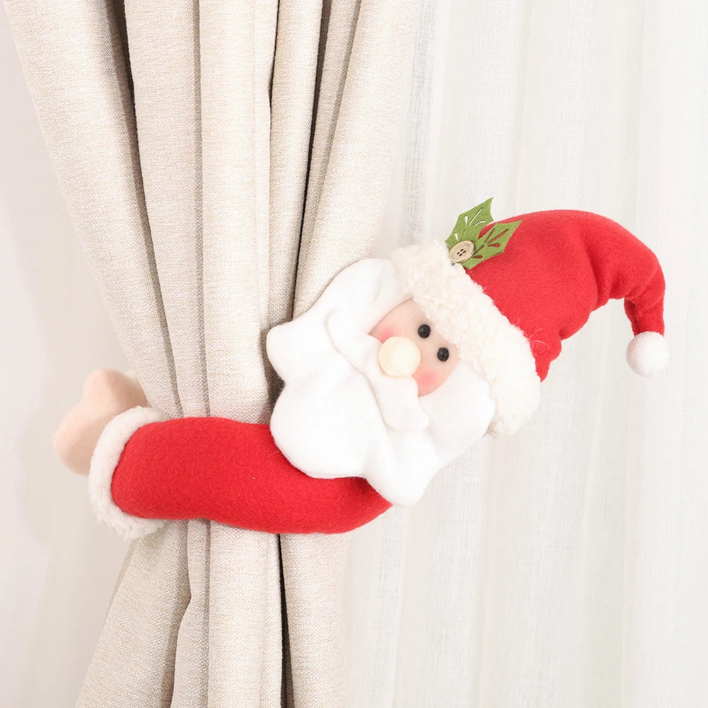 Christmas Curtain Buckle Cartoon Snowman Curtain Tieback Curtain Clip Holders Dismountable Window Curtain Rings Home Decor