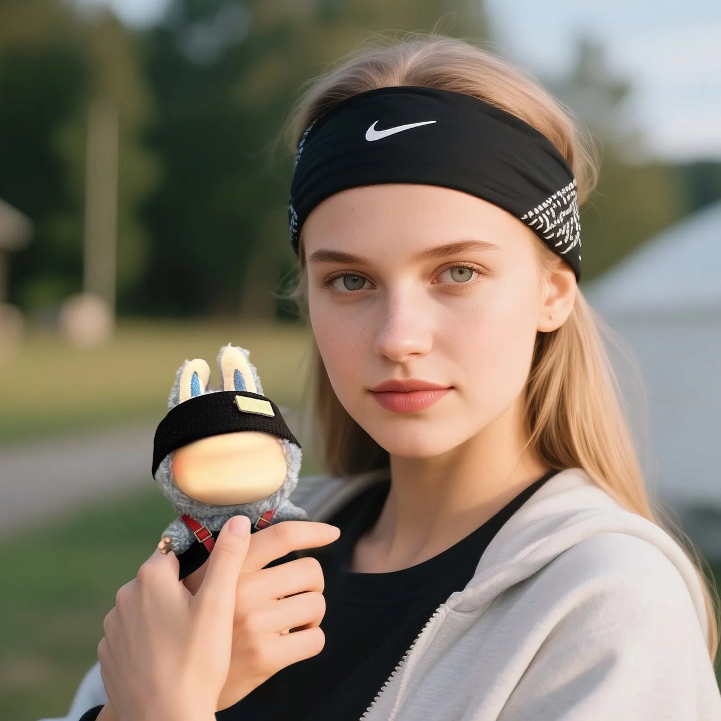 The First And Second Generation Baby Clothes 17cm Sitting Party Clothes Accessories Black Overalls & Headband Set