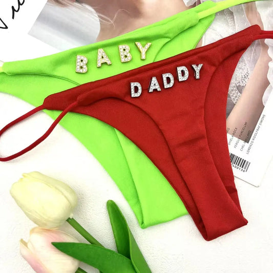 Custom Panties Thong With Name Thongs Leopard Zebra Printed Women Sexy Lingerie Letter Bikini Personalized string Underwear