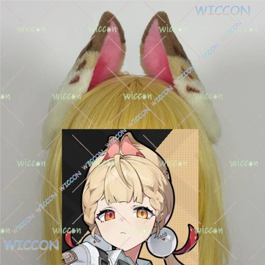 Bestnify@Zenless Zone Zero Alice Fluffy Animal Ears Tail Set Adjustable Headband Hair Clip Cosplay Costume Anime Game Halloween