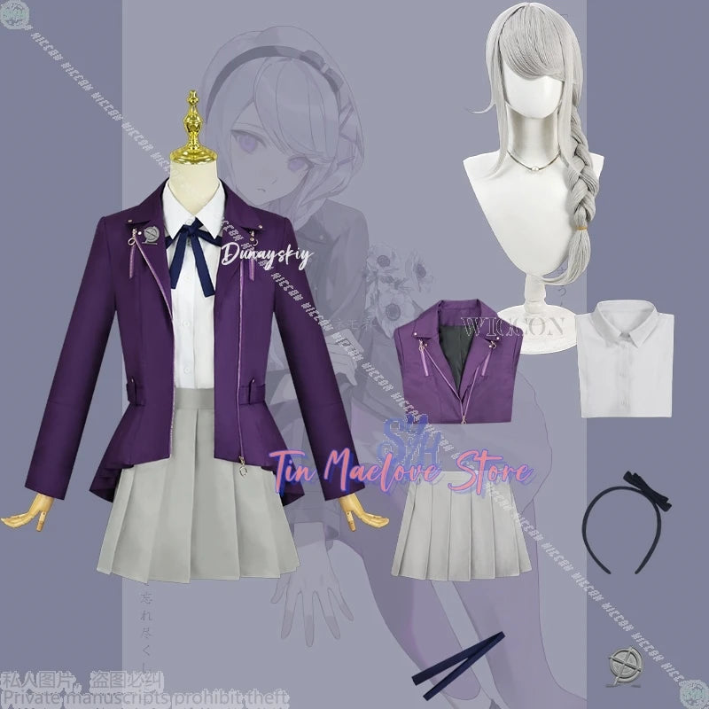 Anime Game The Hundred Cosplay Kirifuji Nozomi Costume Purple Punk Coat Y2k Fashion Jirai Kei Girls Dress JK Uniform Halloween
