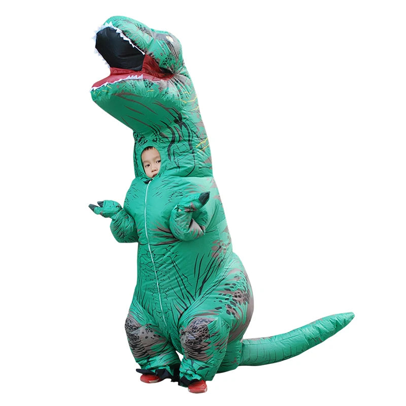 Funny Inflatable Dinosaur Carnival Costume Halloween Christmas New Year Birthday Party Role Playing T-Rex Inflatable Suit Gift