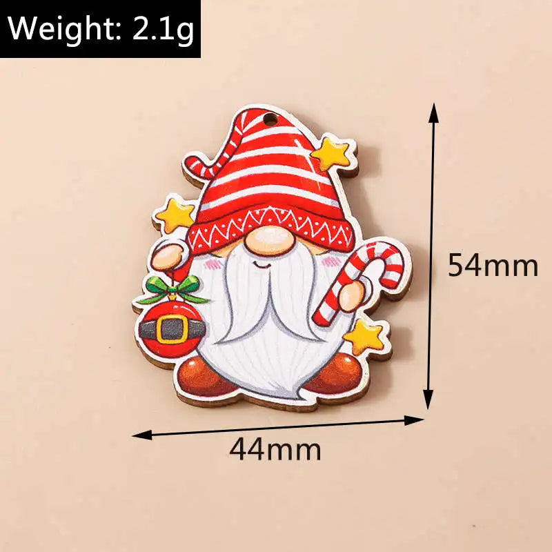 Leslie 10pcs Fashion Christmas Charms Cute Christmas Tree Deer Bell Snowman Pendant for Earring Necklace Making Accessories