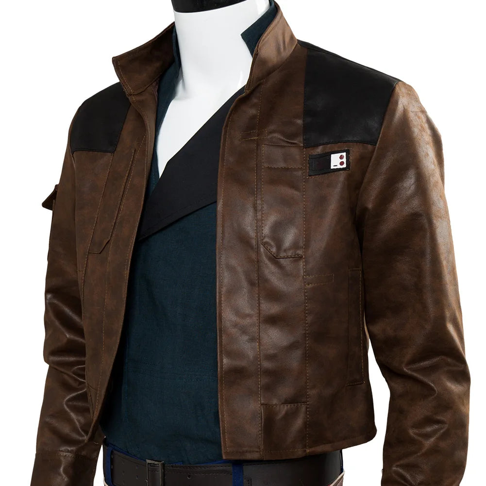 Movie Space Battle TV Fantasy Han Solo Vest Costume Men Roleplay Coat Pants Holster Belt Outfits Halloween Carnival Party Suits