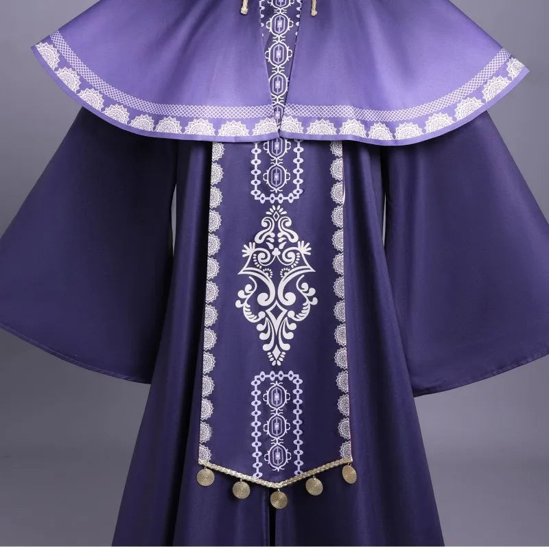 Anime Silent Witch Monica Everett Cosplay Costume Purple Robe Dress Coat Uniform Woman Cute Halloween Masked Ball Suit