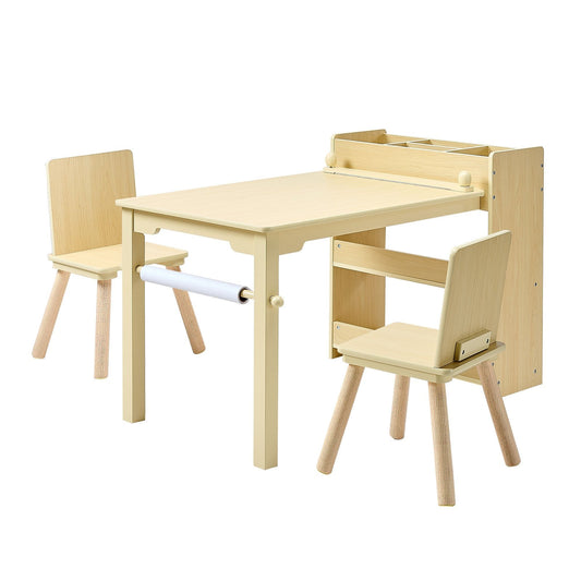 Kids Art Table And Chair Set, Toddler Craft Table With 3 Tiers Storage