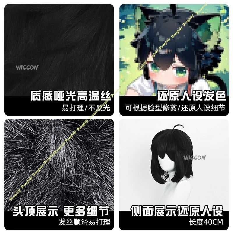 Luo Xiaohei Cosplay Costumes Wigs Black White Anime Long Short Boys Girls Cute Lovely Party Hair Resistant Christmas Halloween