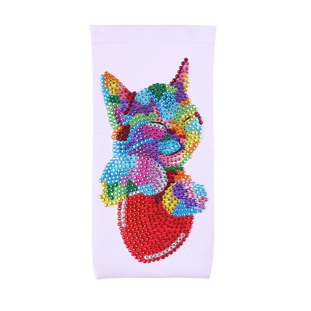 DIY Diamond Painting Glasses Storage Bags Waterproof Glasses Pouches  Cartoon Diamond Painting Craft Handbag Kit Christmas Decor