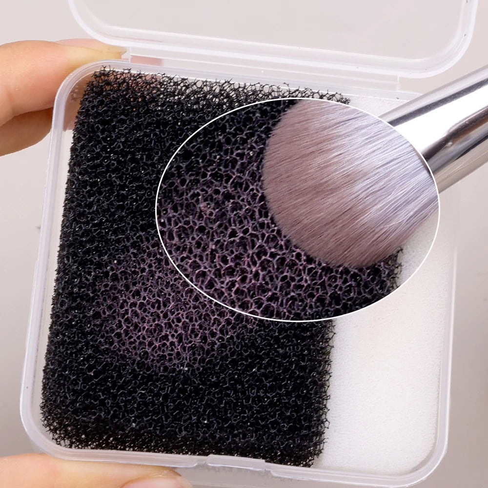 New Makeup Brush Cleaning Box Sponge Puff Cleaner Quick Cleaning Sponge Brushes No Damage To Bristles Box Cleaning Cleaner Tools
