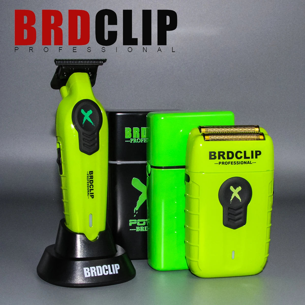 Professional Barber Set BRDCLIP FA1T 2PCS SET Green 7700RPM 8200RPM High Power Speeding Hair Trimmer Machine with Charge FOR MEN