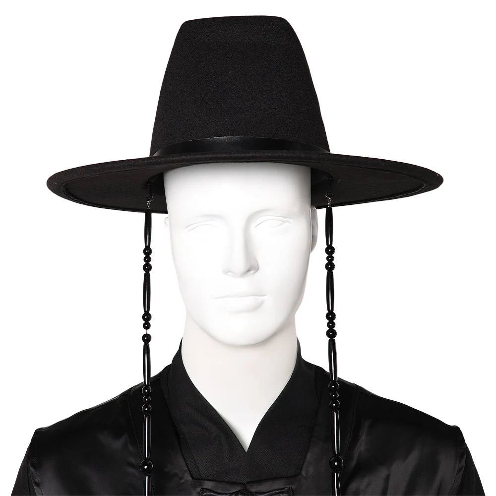 Fancy Dress Demon Hunter of KPop Saja Boys Jinu Cosplay For Men Black Hat Suits Clothing 2025 Movie Costume Man Fantasia Outfits