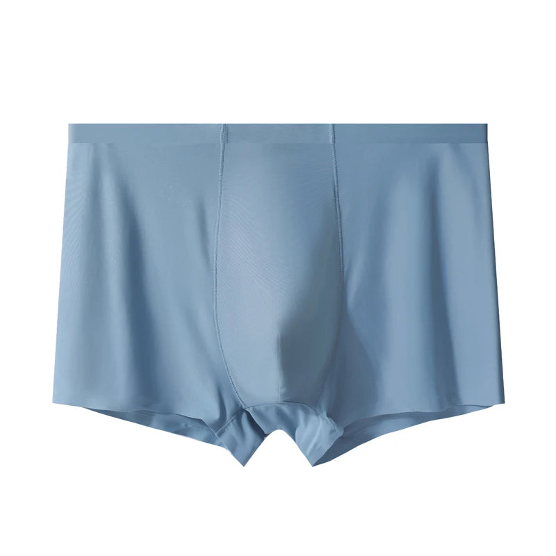 1Pcs Traceless Panties Men's Boxer Shorts Ice Silk Underwear Thin Underpants Sexy Panties Breathable Elastic Lingerie Wholesale