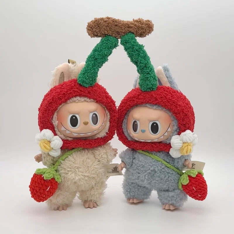 Baby Crybaby Twins Crybaby Clothes Replacement Glue Doll Clothes Labubu Macarons Sit Party 17cm Packaging Ornament Pendant