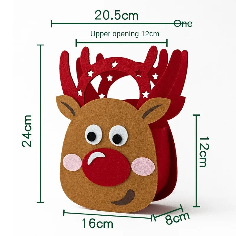 2024 New Christmas gift bag creative felt cloth children's candy gift bag Christmas Eve portable apple bag