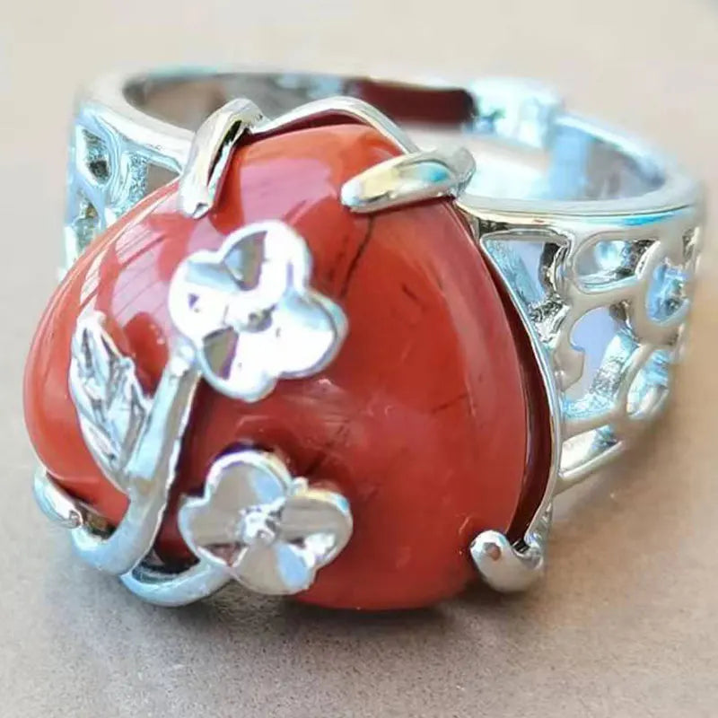 Opal Heart Women Men Ring 7~12" (us) adjust PWB1213