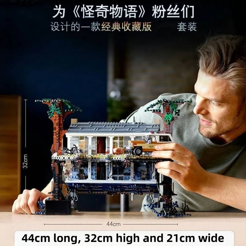 2287 pieces of classic American drama Strange Story [Upside Down the World] House Building block set, adult Christmas gift
