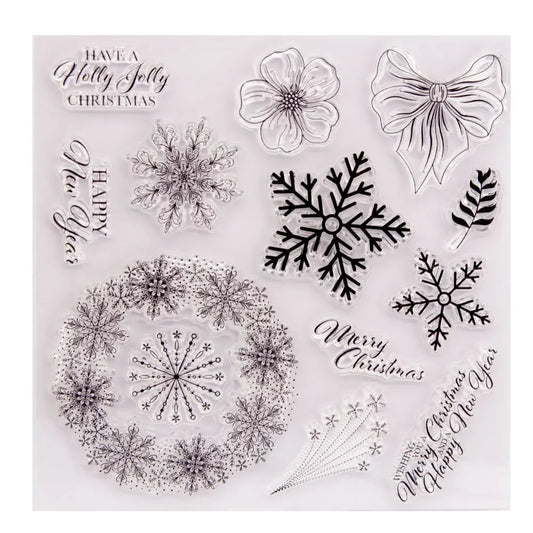 Snowflake Christmas Metal Cutting Dies and Clear Stamps for DIY Scrapbooking Crafts Card Making Photo Album Sheet Decoration