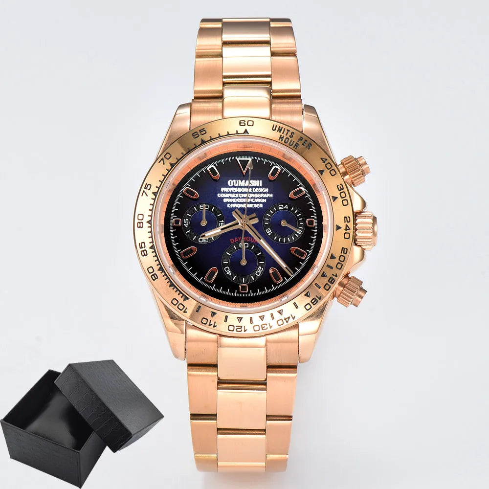 VK63 watch 39.3mm Luxury Watch Men's Chronograph Men's watch vk63 case rose gold watches VK63 Men's Chronograph Waterproof 10ATM