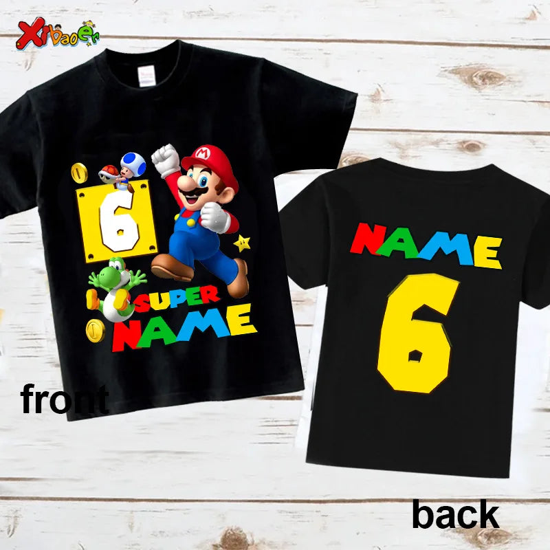 6th Birthday Boy Shirt Matching Outfits T Shirts Party Kids Shirts Baby Boy Clothes Shirts 7th Birthday Custom Name T Shirt Top