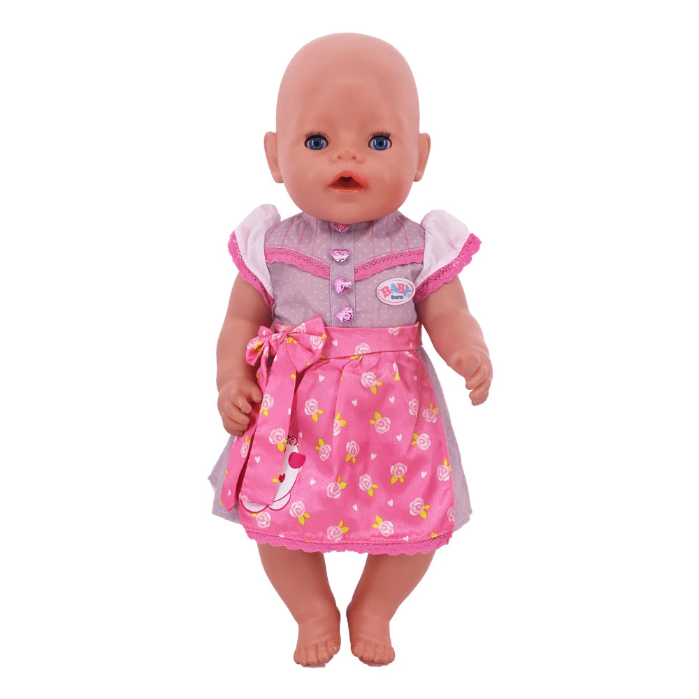 43Cm Baby Doll Clothes Accessories Pink Series Pajama Swimsuit for 18inch Girl American & 43 cCm Baby Reborn Doll,Our Generation