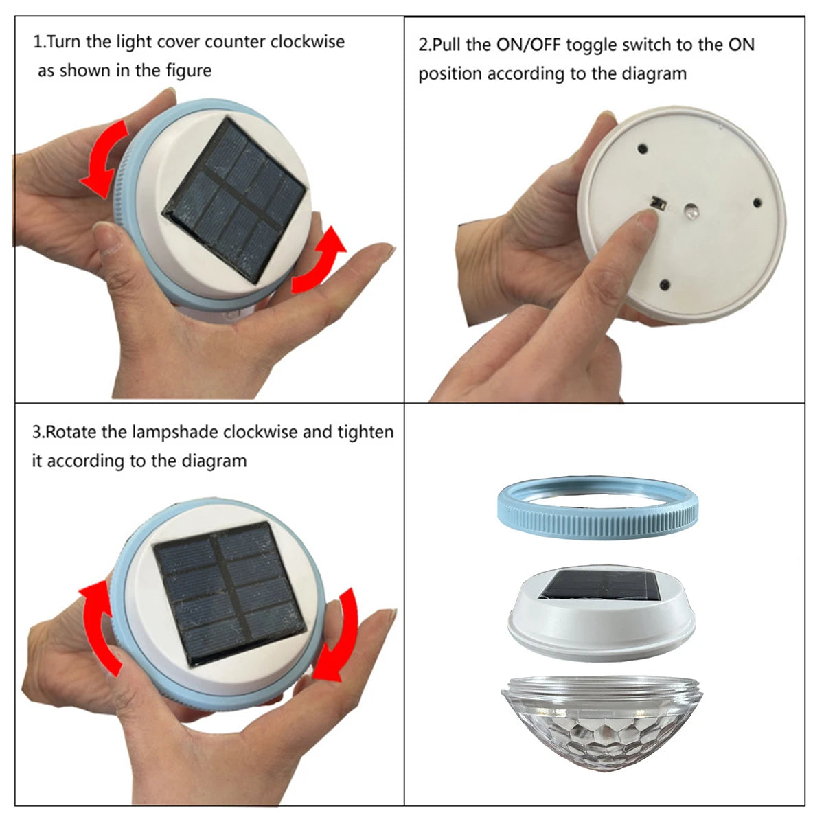 Solar Floating Pool Light Rechargeable Led Lamp With Panel Outdoor Lamps Garden Decorative Powered Lighting Christmas Decoration